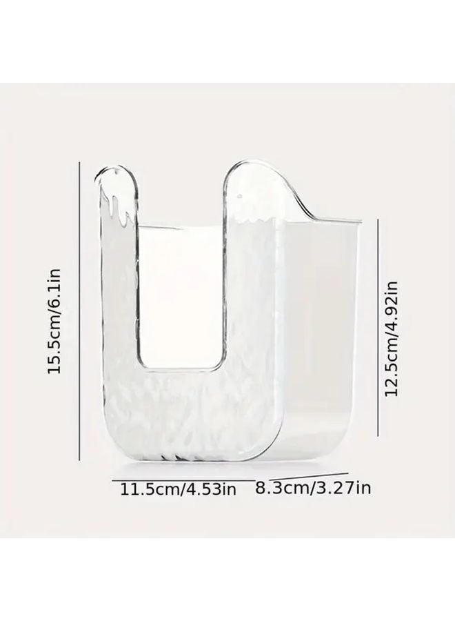 Transparent Grey Wall Mounted Tissue Box No Drill Wet Wipe Dispenser For Bathroom Kitchen - Image 4