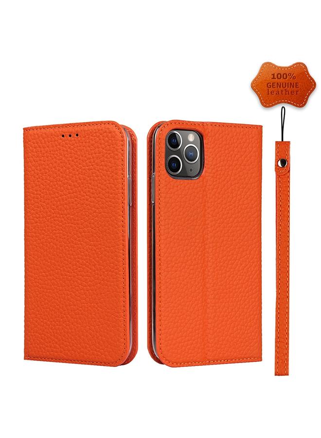 اس-توب جراب هاتف iPhone 11 Pro Max من الجلد الطبيعي من الليتشي - Image 1