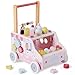 labebe Wooden Baby Walker Push Activity Walker for Kids 12M Multifunctional Ice Cream Cart Activity Adjustable Speed Learning Walking with Wheels Birthday Gift for Girls Boys Ages 13 Pink - Image 3