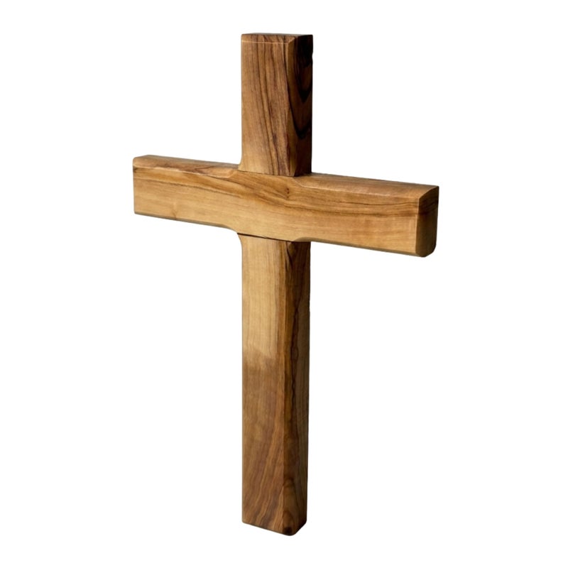 Spring Nahal Olive Wood Cross Wall Decor - Handmade in Bethlehem with Certificate - Christian Wall Crucifix - 6.3 Inch / 16 cm - Image 2