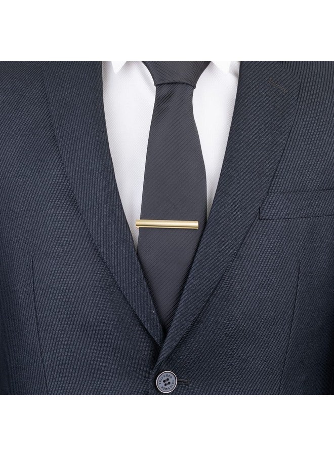 GWD Mens Tie Bar Clip 2.1 Inch Silvertone Black Gray (E Style)  - Image 3