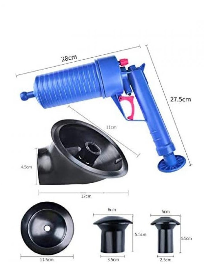 اليسا مضخة هواء عالية الضغط لتنظيف المصارف - مضخة قوية لسد المصارف والمراحيض والأحواض والأنابيب المسدودة - أداة حفر متعددة الاستخدامات للحمام والمطبخ - Image 3