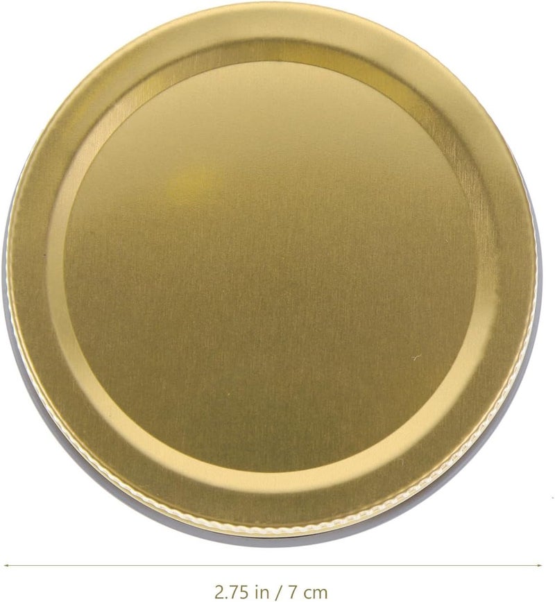 SHERCHPRY 12pcs 86mm Gold Mason Jar Lids Replacement Reusable Sealing Jar Covers for Wide Mouth Sturdy Metal Canning Lid Set for Food Storage and Preserving - Image 2