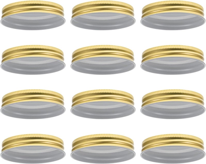 SHERCHPRY 12pcs 86mm Gold Mason Jar Lids Replacement Reusable Sealing Jar Covers for Wide Mouth Sturdy Metal Canning Lid Set for Food Storage and Preserving - Image 1