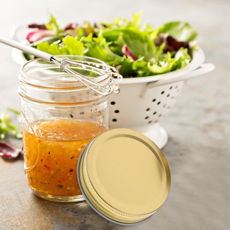 SHERCHPRY 12pcs 86mm Gold Mason Jar Lids Replacement Reusable Sealing Jar Covers for Wide Mouth Sturdy Metal Canning Lid Set for Food Storage and Preserving - Image 4