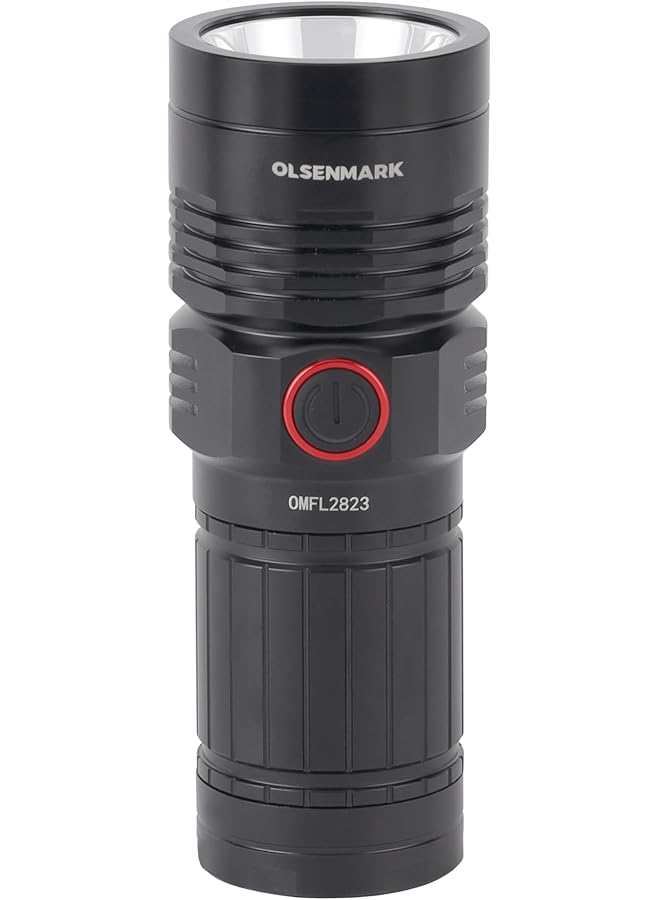 Olsenmark Rechargeable LED Flashlight OMFL2832/ Lithium Battery 3W LEDs and Easy to Use/Compact Portable and Light Weight Design and Long Hours/Black 2 Years Warranty  - Image 1
