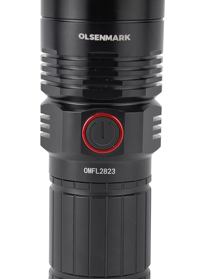 Olsenmark Rechargeable LED Flashlight OMFL2832/ Lithium Battery 3W LEDs and Easy to Use/Compact Portable and Light Weight Design and Long Hours/Black 2 Years Warranty  - Image 4