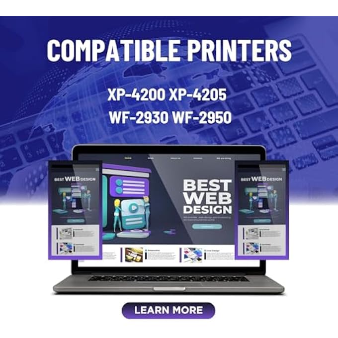 232XL REMANUFACTURED FOR EPSON 232XL INK CARTRIDGES COMBO PACK 232 T232XL FOR XP-4200 XP-4205 WORKFORCE WF-2930 WF-2950 PRINTER 10 PACK 4 BLACK 2 CYAN 2 MAGENTA 2 YELLOW - Image 2