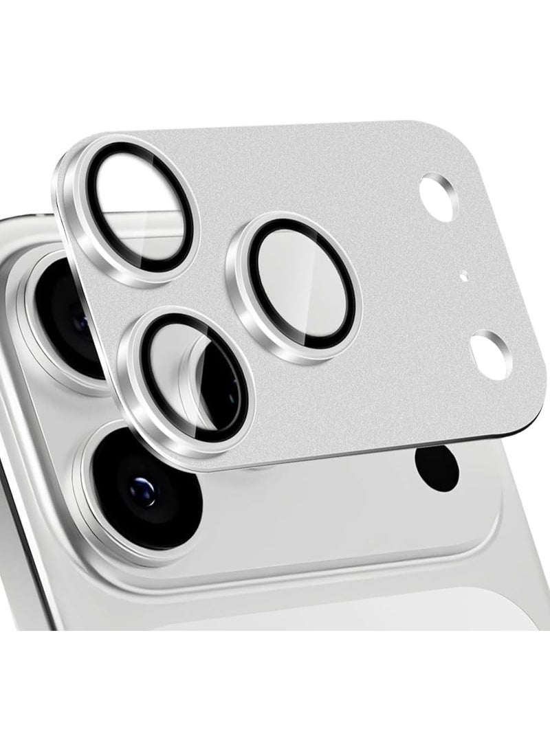 ACLIX Camera Lens Protector for iPhone 17 Pro, Full Coverage 9H Tempered Glass Ring Cover, Matte Metal Plate, Case Friendly, 6.5-Inch Display, 1-Pack (Silver) - Image 1