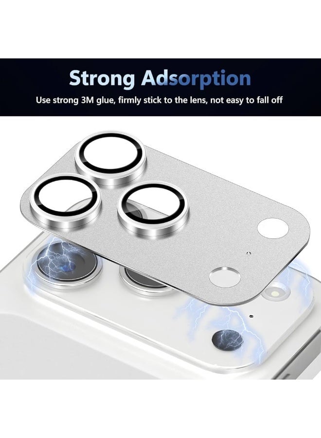 ACLIX Camera Lens Protector for iPhone 17 Pro, Full Coverage 9H Tempered Glass Ring Cover, Matte Metal Plate, Case Friendly, 6.5-Inch Display, 1-Pack (Silver) - Image 2