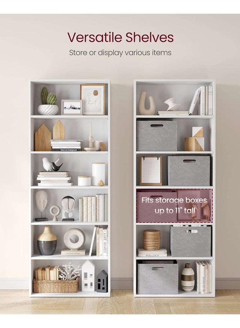 تشولوفز رفوف كتب مكونة من 6 طبقات وخزائن كتب ورفوف عرض أرضية بارتفاع 160 سم وأثاث ديكور منزلي للمكتب المنزلي وغرفة المعيشة وغرفة النوم ووحدة قائمة على الأرض - Image 5