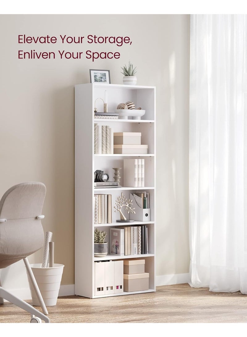 تشولوفز رفوف كتب مكونة من 6 طبقات وخزائن كتب ورفوف عرض أرضية بارتفاع 160 سم وأثاث ديكور منزلي للمكتب المنزلي وغرفة المعيشة وغرفة النوم ووحدة قائمة على الأرض - Image 4