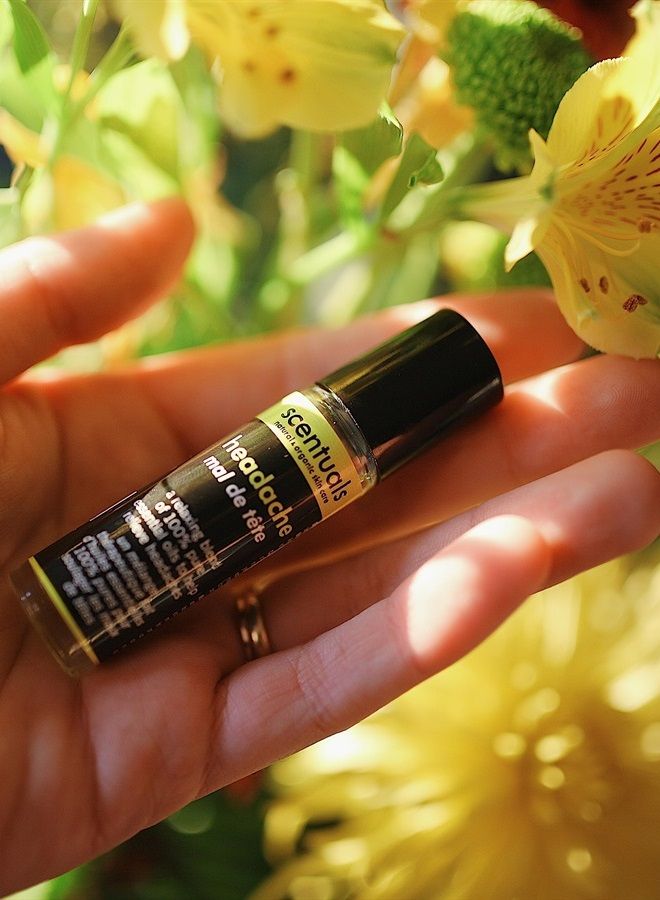 Essential Oil Blend Roll On, Peppermint, Geranium, Sweet Marjoram Oils for Migraine Relief, 100% Pure, Reducing Mental Fatigue & Headaches, Aromatherapy, Anti Stress Essential Oil (9 ml | 0.3 oz)