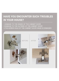 SYOSI 2 Packs Cabinet Hinge Repair Plate Kit, Hinge Repair for Cabinet Door, Hinge Repair Brackets, Fix The Hinged Stainless Steel Door Panels  - Image 2