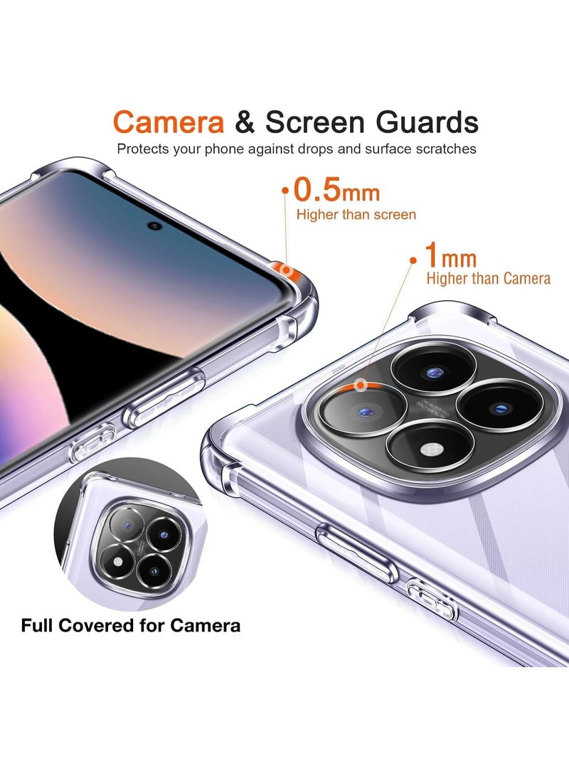 Case Compatible with Xiaomi Redmi Note 14 Pro Plus 5G , Cover Silicone Transparent TPU Gorilla Anti-shock Protector Camera Shockproof Corners - Clear - Image 4