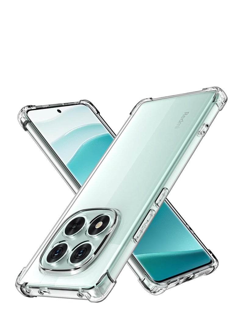 Case Compatible with Xiaomi Redmi Note 14 Pro Plus 5G , Cover Silicone Transparent TPU Gorilla Anti-shock Protector Camera Shockproof Corners - Clear - Image 1