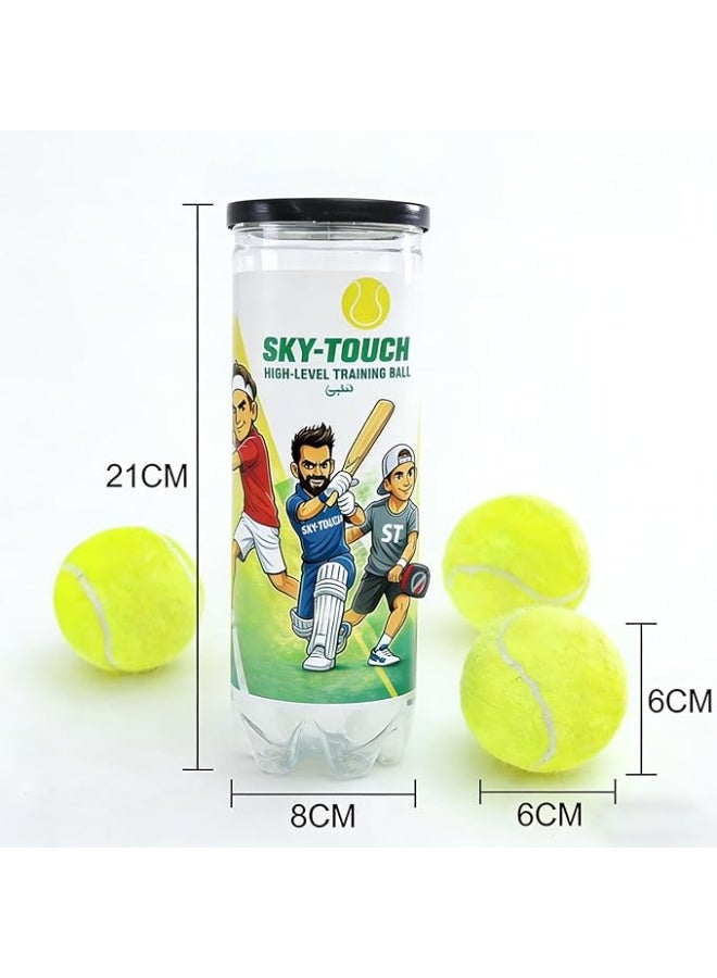 SKY-TOUCH 3-Pack High Bounce Practice Tennis Balls. Ideal for consistent training, delivered in a sealed tub for freshness. - Image 5