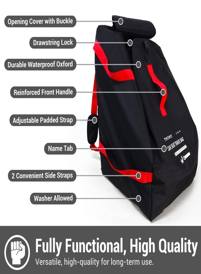 ProFaster Car Seat Travel Bag Backpack for Air Travel - Karfast Universal Infant Carseat Gate Check Bag Cover for Airplane, Foldable with Pouch, Black - Image 3