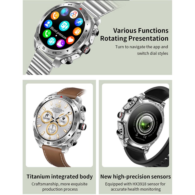 T95 2-in-1 Smart Watch with Earbuds 1.52-Inch FullTouch Screen Fitness Tracker IP67 Waterproof BT Call Blood Oxygen/Sleep/Heart Rate/Blood Pressure Monitor Multiple Sports Mode - Image 4