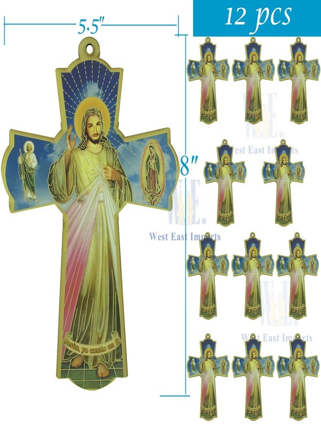 WE 12 Pcs Divine Mercy Wall Cross (12) - Image 2