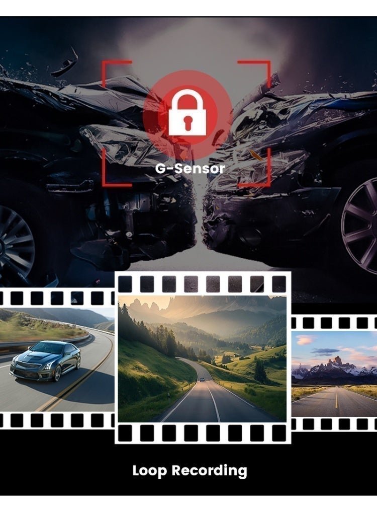 NEW SMART Dash Cam Ultra HD 4K+4K Front and Rear 64GB Memory Card,3.0”Screen Built-in GPS Wifi Car DVR 24H Parking Monitor Night Vision Rear Cam for  Honda, Toyota, Nissan, Hyundai... - Image 5