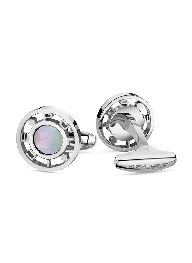 بوليس Police Stainless Steel Cufflinks for Men - Silver, PEAGC2215304