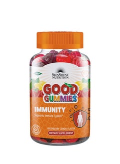 SUNSHINE NUTRITION مكمل غذائي Good Gummies Immunity Supports بنكهة التوت والليمون 60 قطعة حلوى  - Image 1