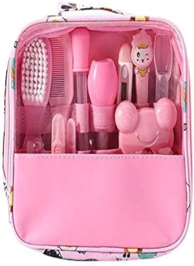 FUN MOMENT Fun Moment Moonvvin Baby Care Kit 13pcs/Set Newborn Grooming Set Essential Healthcare Accessories for Travelling Home Use with Carry Bag (Pink) 