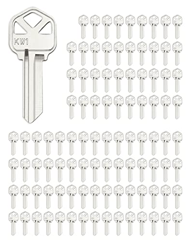 QWORK Blank Key Blanks Pack of 100 Copper Structures Key Compatible with KW1 Kwikset KS1KWI1 Keyblank - Image 1