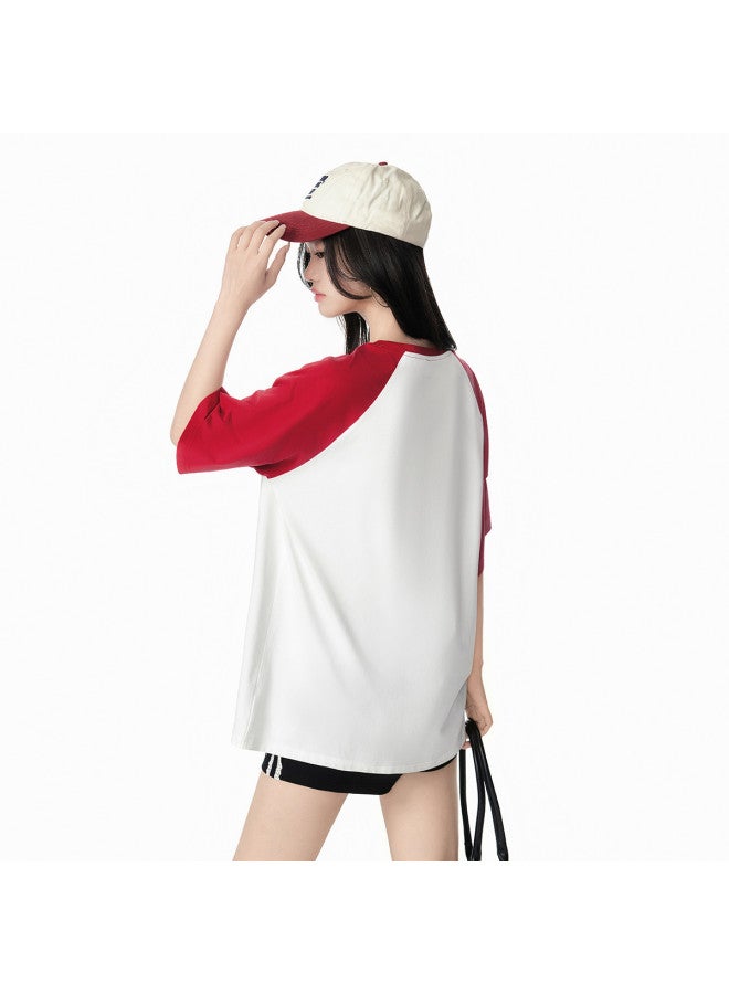 EPTISON Drop Shoulder T-shirt Women 2025 Summer New Lazy Cat Print Tee Round Neck Casual Short Sleeve Top - Image 5