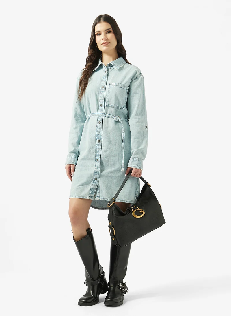 Guess  Long Sleeve Denim Shirt Dress for Women | Best Price UAE