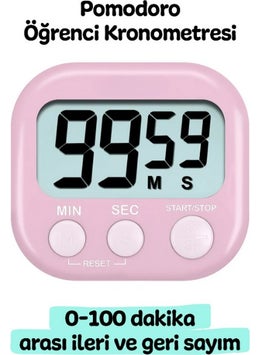 Hobi Market Art Alarm Digital Timer Stopwatch, Countdown Function, Magnetic, 100 Minutes, 7.3 x 6.5 Cm.  - Image 1