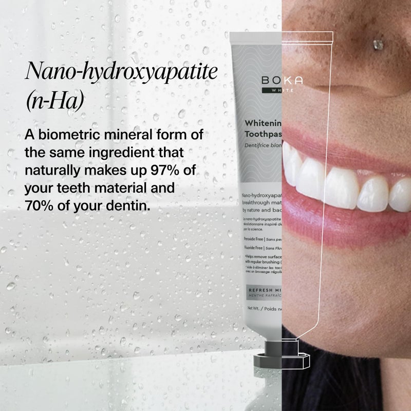 Boka Fluoride Free Toothpaste, Nano Hydroxyapatite Toothpaste, Appropriate for Sensitive Teeth, for Adult, Kids Oral Care - Whitening* Refresh Mint, 4 Fl Oz 3Pk US Manufactured - Image 3