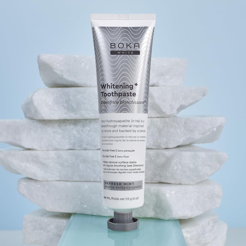 Boka Fluoride Free Toothpaste, Nano Hydroxyapatite Toothpaste, Appropriate for Sensitive Teeth, for Adult, Kids Oral Care - Whitening* Refresh Mint, 4 Fl Oz 3Pk US Manufactured - Image 2