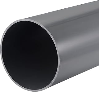 MECCANIXITY MECCANIXITY PVC Rigid Round Pipe 6" ID 13" Length Light Grey High Impact for Water Pipe,Crafts,Cable Sleeve  - Image 1