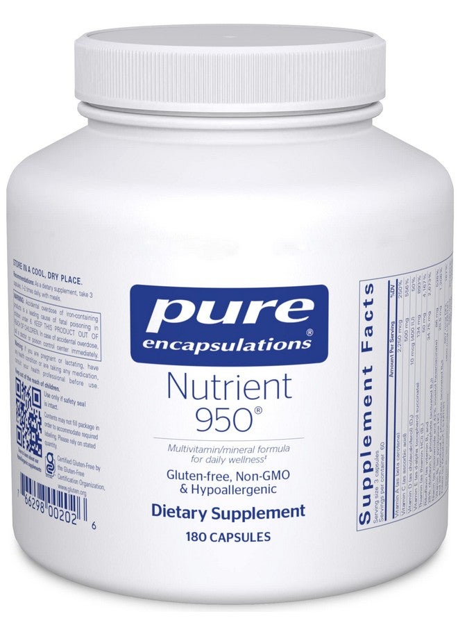 Pure Encapsulations Nutrient 950 | Multivitamin Mineral Supplement to Support Physiological Functions and a Healthy Lifestyle* | 180 Capsules - Image 1