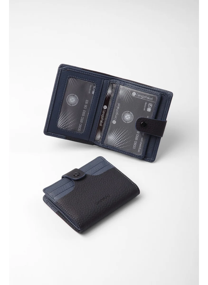 Cengiz Pakel Leather Men's Card Holder Black-Parlement 2481