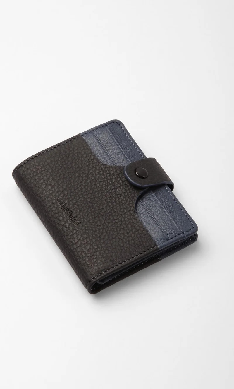 جنكيز باكيل Leather Men's Card Holder Black-Parlement 2481
