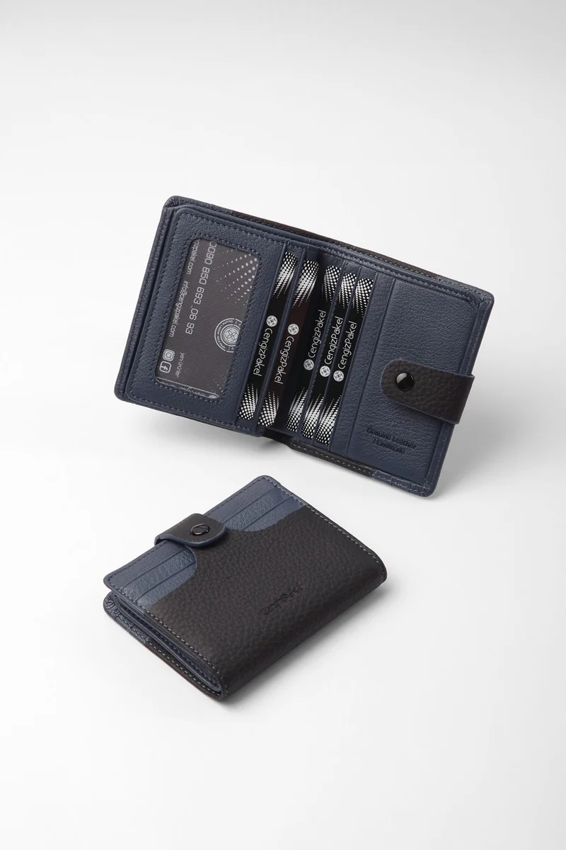 جنكيز باكيل Leather Men's Card Holder Black-Parlement 2481