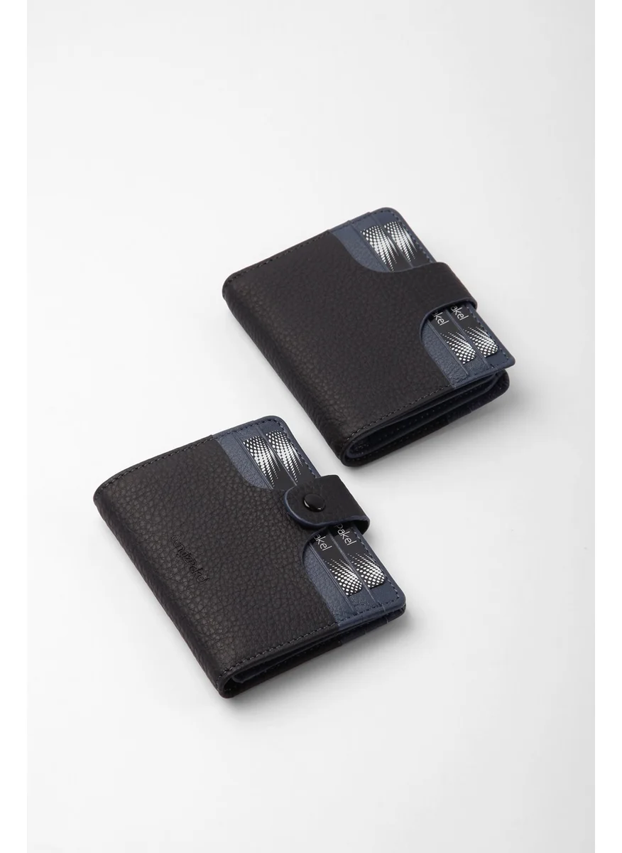 Cengiz Pakel Leather Men's Card Holder Black-Parlement 2481