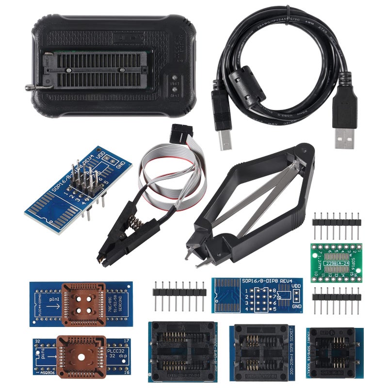 ACEIRMC برامج T48 TL866-3G دعم 31000+ ICS لـ EPROM/MCU/SPI/Nor/NAND Flash/EMMC/اختبار IC/بديل TL866CS TL866II Plus مع 9 محول (وحدة برمجة T48 + 9 محول) - Image 1