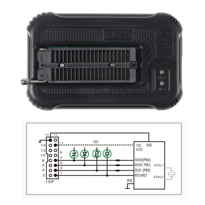 ACEIRMC برامج T48 TL866-3G دعم 31000+ ICS لـ EPROM/MCU/SPI/Nor/NAND Flash/EMMC/اختبار IC/بديل TL866CS TL866II Plus مع 9 محول (وحدة برمجة T48 + 9 محول) - Image 5