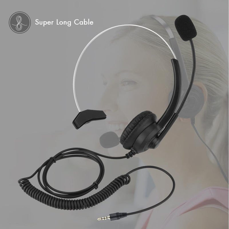 Cordless Phone Headset Comfortable Wearing Lossless Sound Telephone Headset Call Center Headset Headphones Ear Phone for Business,Teams(3.5mm Head) - Image 5