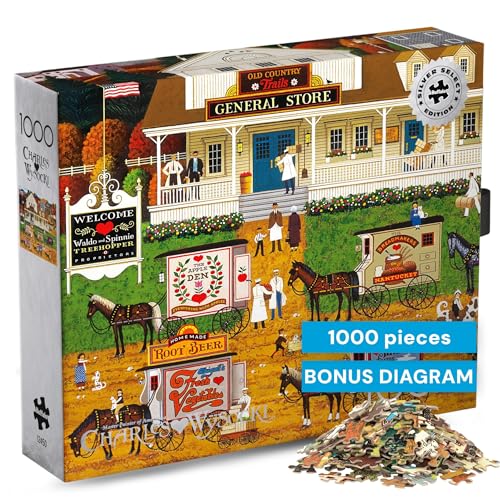 Buffalo Games Charles Wysocki Storin Up 1000 Piece Puzzle Silver Select Premium Jigsaw Puzzle with Full Color Reference Poster - Image 1