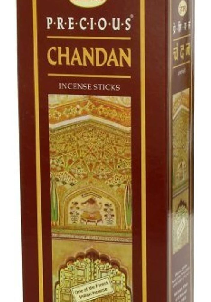 HEM Precious Chandan Incense Sticks - Pack of 6 with Sandalwood Fragrance - Image 1