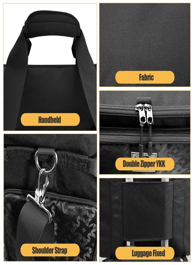 BatlFrist Rolling Makeup Train Case Rolling Cosmetic BagRolling Medicine Bag with 4 Removable Bags, with Brushes Storage Section. with Detachable Dividers (Patent Design)(Black) - Image 4
