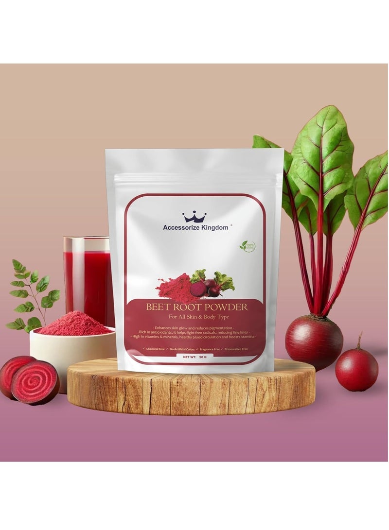 Accessories 22 Beetroot Powder (50gm) â€“ 100% Natural & Pure | Suitable for Skin & Body | Enhances Skin Glow, Reduces Pigmentation & Fine Lines | Rich in Nutrients & Essential Vitamins | Preservative-Free - Image 3