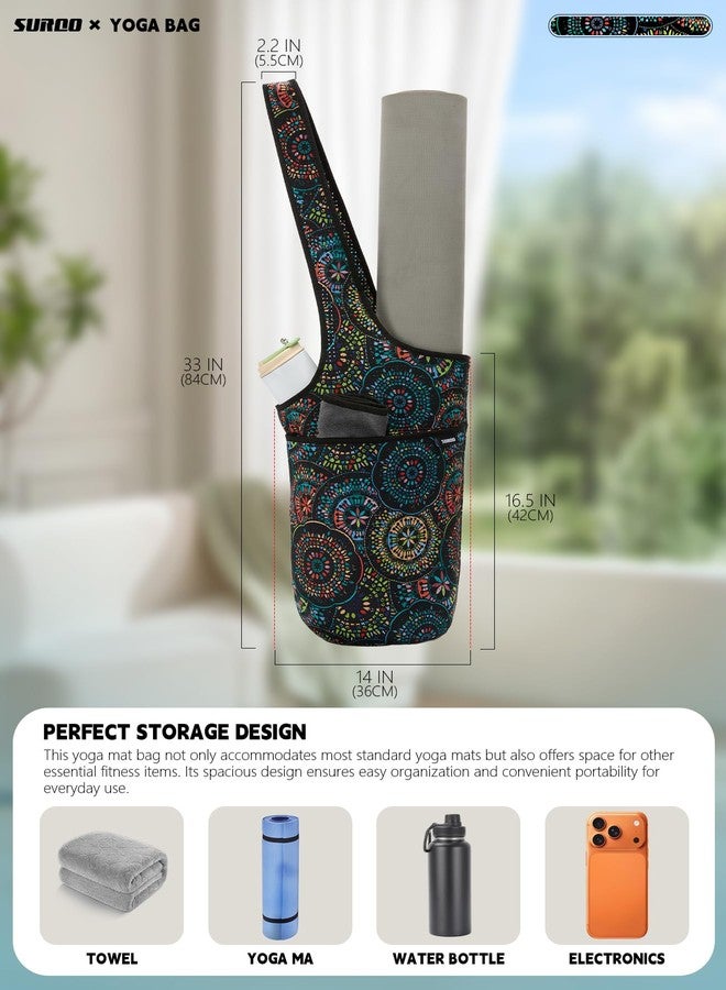 SURQO Yoga Mat Bag – Neoprene, Lightweight, Spacious Carrier, Large Zipper Pocket, Ideal for Gym Yoga & Fitness Mats (Cosmic Vibe) - Image 3