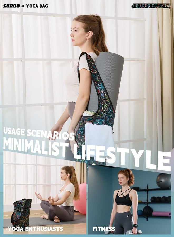 SURQO Yoga Mat Bag – Neoprene, Lightweight, Spacious Carrier, Large Zipper Pocket, Ideal for Gym Yoga & Fitness Mats (Cosmic Vibe) - Image 2