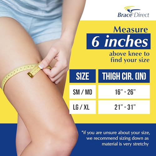 Brace Direct دعامة الركبة من بريس دايركت - غلاف ضغط تحت دعائم الركبة الطبية - غلاف غير قابل للانزلاق وقابل للتنفس لحماية الجلد، وتخفيف الاحتكاك والطفح الجلدي (L/XL - 21"-31") - Image 4